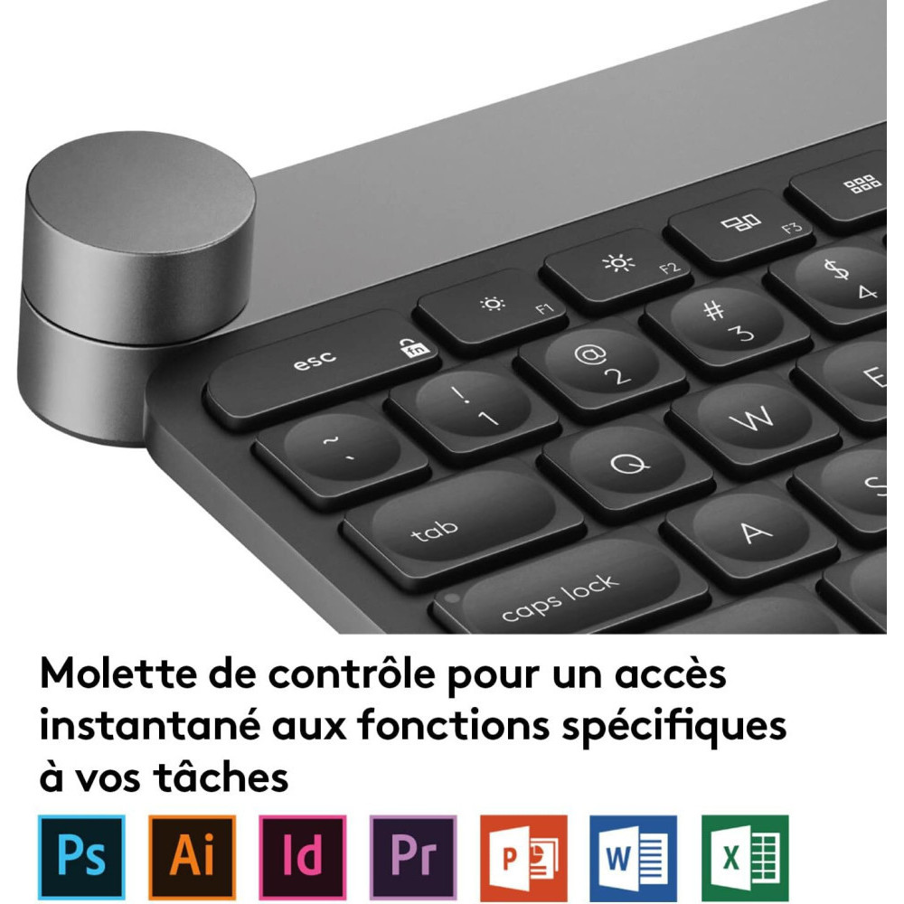  Clavier Bluetooth Multidispositif Logitech Craft - Français (AZERTY) (920-008497)
