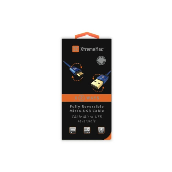 CÂBLE XTREMEMAC MICRO-USB À USB PEMIUM - 1,2M - NOIR (XCL-RMU-13)