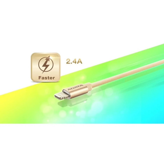 CÂBLE LIGHTNING ADATA - 1 M SYNC & CHARGE (AMFIPL-100CM-CBL)