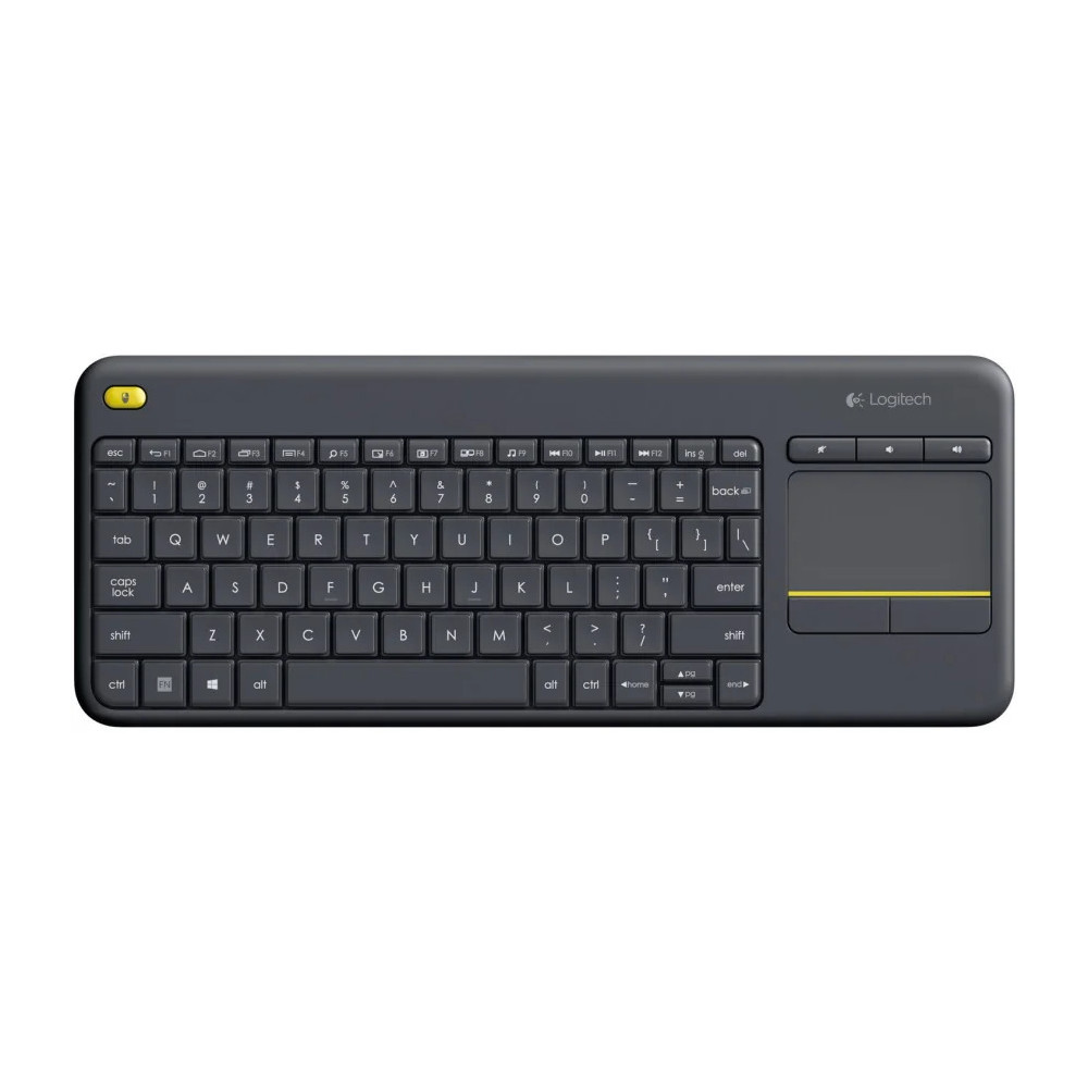 CLAVIER SANS FIL AVEC PAVÉ TACTILE INTÉGRÉ LOGITECH WIRELESS TOUCH KEYBOARD K400 PLUS NOIR (AZERTY, FRANÇAIS) (920-007129)