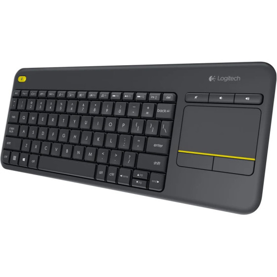CLAVIER SANS FIL AVEC PAVÉ TACTILE INTÉGRÉ LOGITECH WIRELESS TOUCH KEYBOARD K400 PLUS NOIR (AZERTY, FRANÇAIS) (920-007129)
