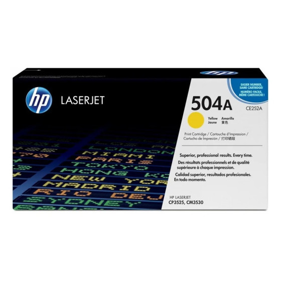 HP 504A JAUNE (CE252A) - TONER HP LASERJET D'ORIGINE