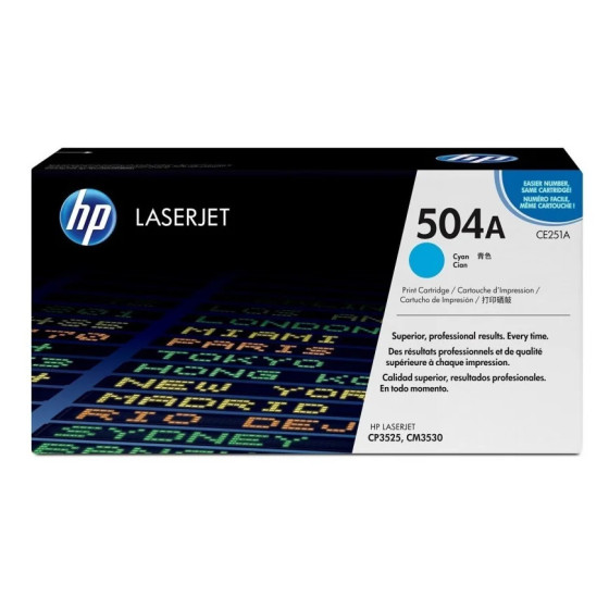 HP 504A CYAN (CE251A) - TONER HP LASERJET D'ORIGINE