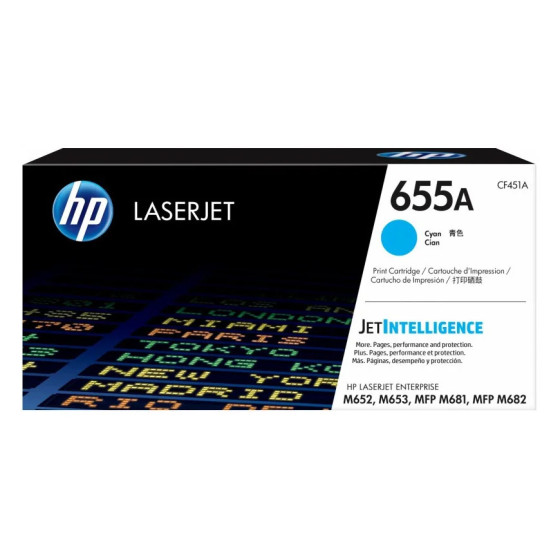 HP 655A CYAN (CF451A) - TONER HP LASERJET D'ORIGINE