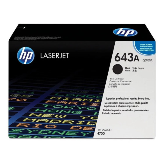 HP 643A NOIR (Q5950A) - TONER HP LASERJET D'ORIGINE
