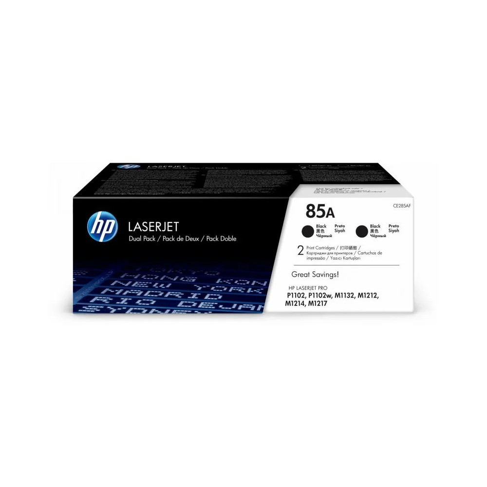 HP 85A NOIR (CE285AF) - PACK DE 2 TONERS HP LASERJET D'ORIGINE