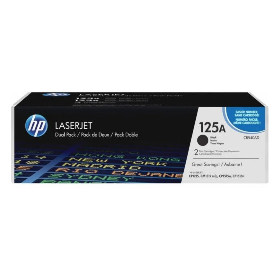 HP 125A NOIR (CB540AD) - PACK DE 2 TONERS HP LASERJET D'ORIGINE