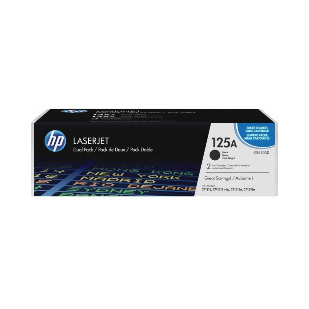 HP 125A NOIR (CB540AD) - PACK DE 2 TONERS HP LASERJET D'ORIGINE