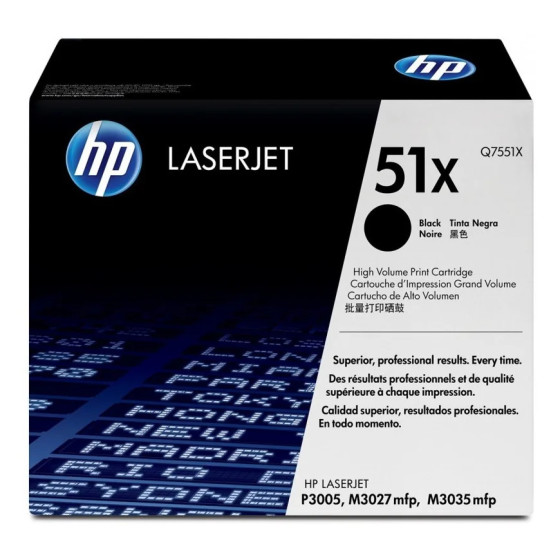 HP 51X NOIR (Q7551X) - TONER GRANDE CAPACITÉ HP LASERJET D'ORIGINE