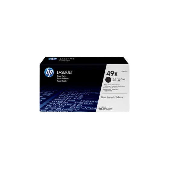 HP 49X NOIR (Q5949XD) - PACK DE 2 TONERS HP D'ORIGINE