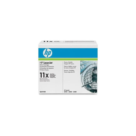 CARTOUCHES D'ENCRE NOIRE HP LASERJET 11X (LOT DE 2) (Q6511XD)