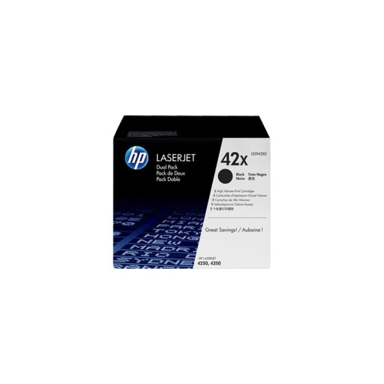 HP 42X NOIR (Q5942XD) - PACK DE 2 TONERS HP D'ORIGINE