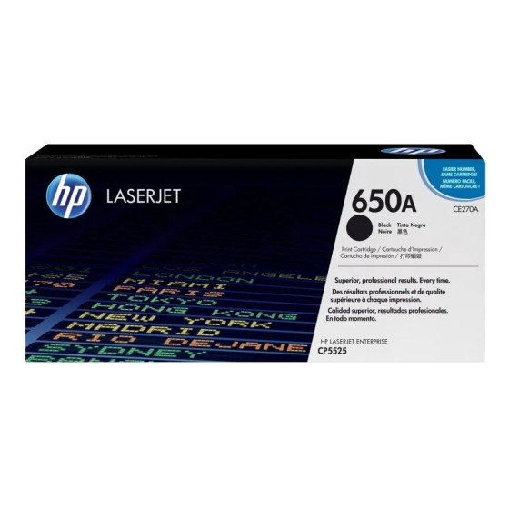 HP 650A NOIR (CE270A) - TONER HP LASERJET D'ORIGINE