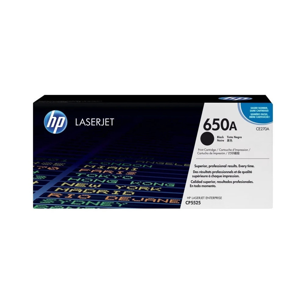 HP 650A NOIR (CE270A) - TONER HP LASERJET D'ORIGINE