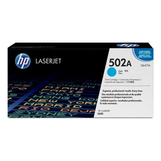 HP 502A CYAN (Q6471A) - TONER HP LASERJET D'ORIGINE