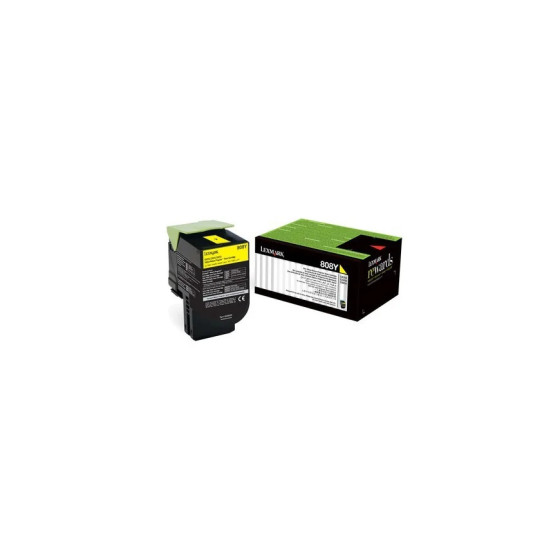 LEXMARK 808Y JAUNE - TONER LEXMARK D'ORIGINE (80C80Y0)