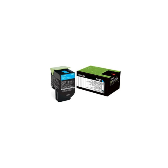 LEXMARK 808C CYAN - TONER LEXMARK D'ORIGINE (80C80C0)
