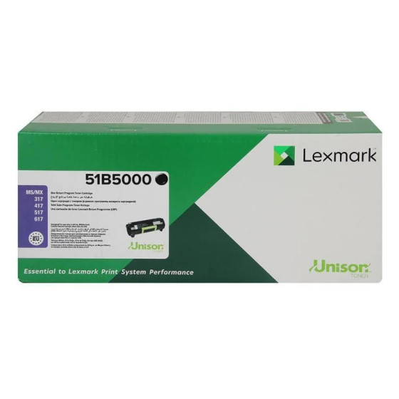 LEXMARK MS/MX 317, 417, 517, 617 NOIR - TONER LEXMARK D'ORIGINE (51B5000)