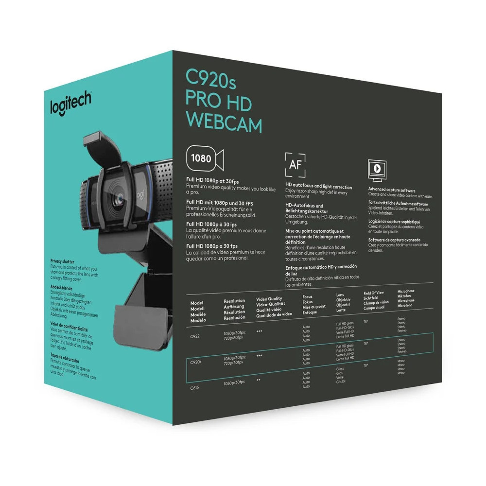 WEBCAM LOGITECH HD PRO C920S (960-001252)