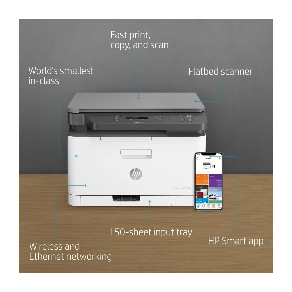 IMPRIMANTE MULTIFONCTION LASER COULEUR HP 178NW (4ZB96A)