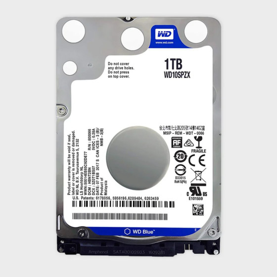 DISQUE DUR INTERNE 2.5''  WESTERN DIGITAL (WD10SPZX-08Z10T1)