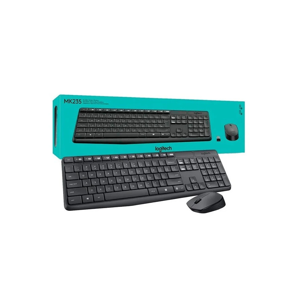 CLAVIER ET SOURIS SANS FIL COMBO LOGITECH MK235 (MK235)