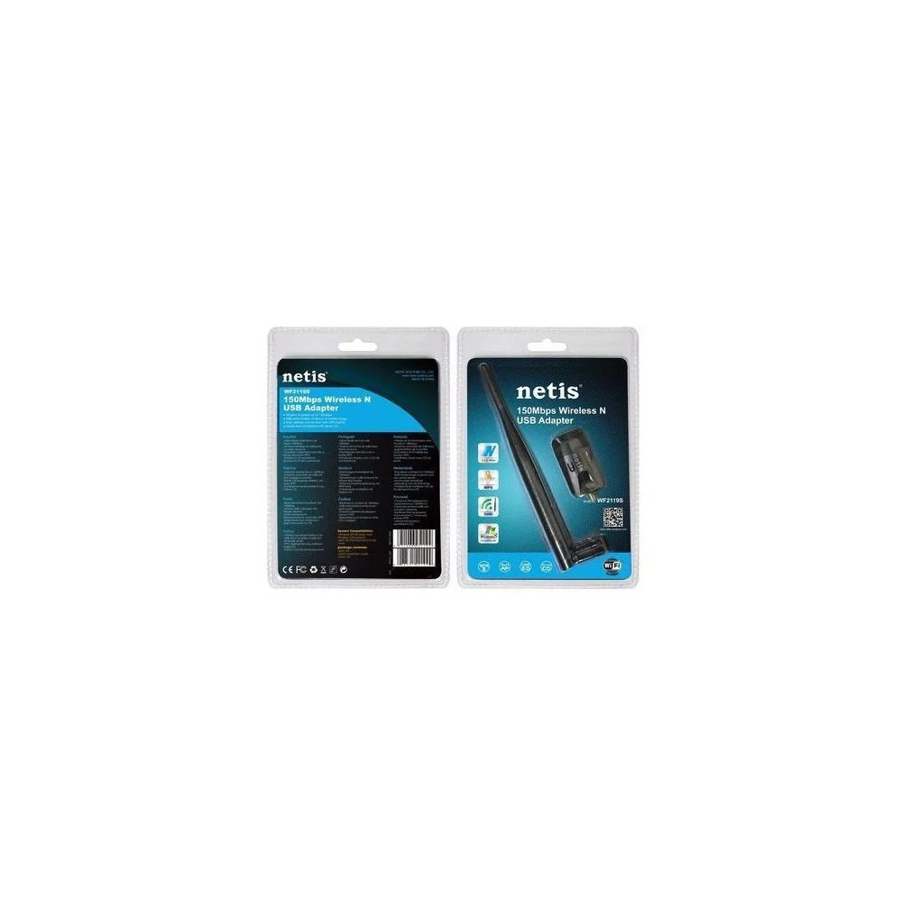 CLE WIFI ADAPTATEUR USB LONGUE PORTEE SANS FIL N 150MBPS AVEC ANTENNES 5 DBI (WF2119S)