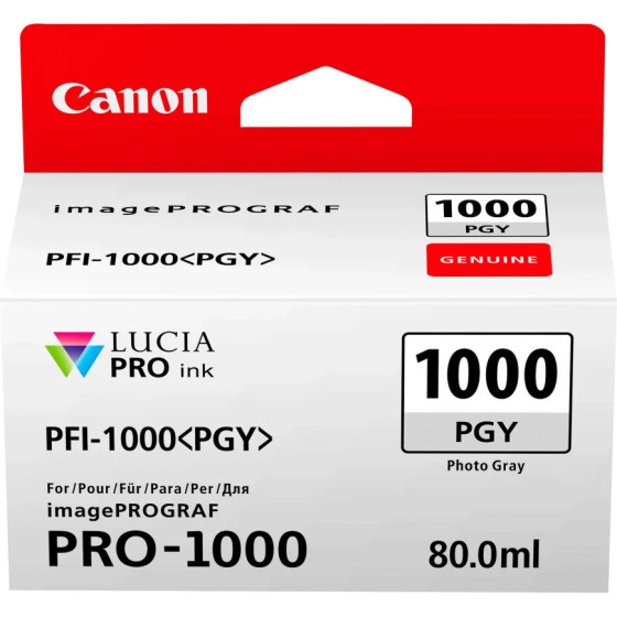 CANON PFI-1000 GY GRIS - CARTOUCHE D'ENCRE CANON D'ORIGINE (0552C001AA)