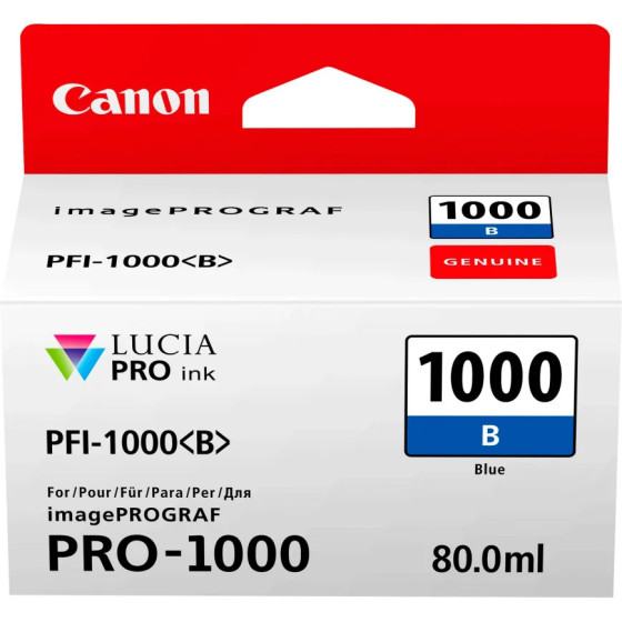 CANON PFI-1000B BLEU - CARTOUCHE D'ENCRE CANON D'ORIGINE (0555C001AA)