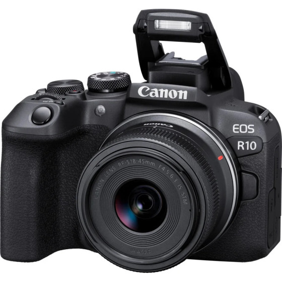 APPAREIL PHOTO HYBRIDE CANON EOS R10 + OBJECTIF RF-S 18-45MM F4.5-6.3 IS STM + BAGUE D'ADAPTATION MONTURE EF-EOS R (5331C038AA)