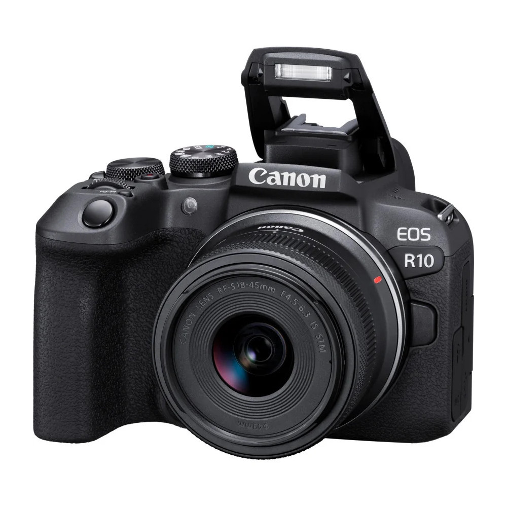APPAREIL PHOTO HYBRIDE CANON EOS R10 + OBJECTIF RF-S 18-45MM F4.5-6.3 IS STM + BAGUE D'ADAPTATION MONTURE EF-EOS R (5331C038AA)