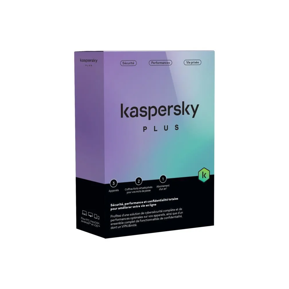 KASPERSKY PLUS - 3 POSTES / 1 AN (KL10428BCFS-SLIMMAG)